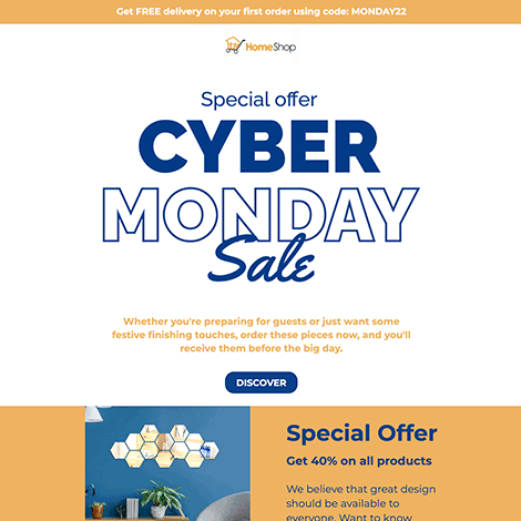 Cyber Monday Sale Full Width Bright Showcase